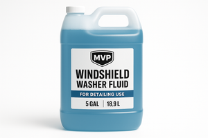 5 gallon jug of MVP windshield washer fluid for detailing