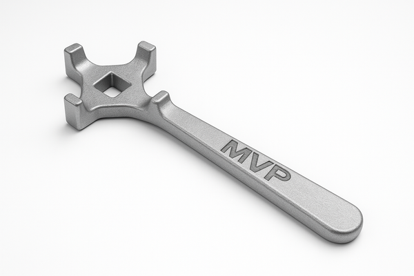 55 gallon aluminum drum wrench with 4 pegs and MVP logo