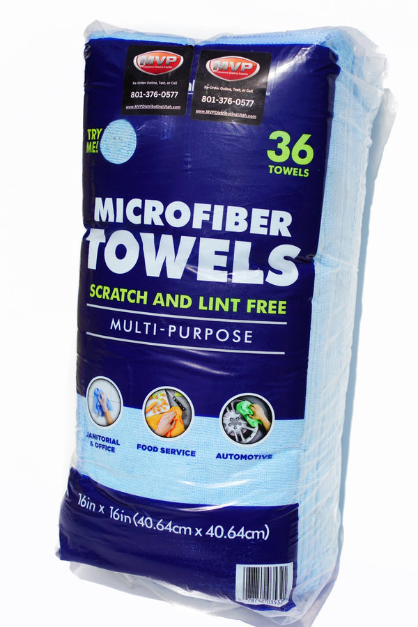 Towel, Blue Microfiber (36 pk-16"x16") - MFTB